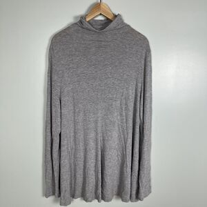 J.Jill Women Turtleneck Flared Tunic Top Gray Stretch Long Sleeve Sz L Read‎